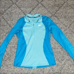 Nike Women's Light Blue and Aqua Long Sleeve Top